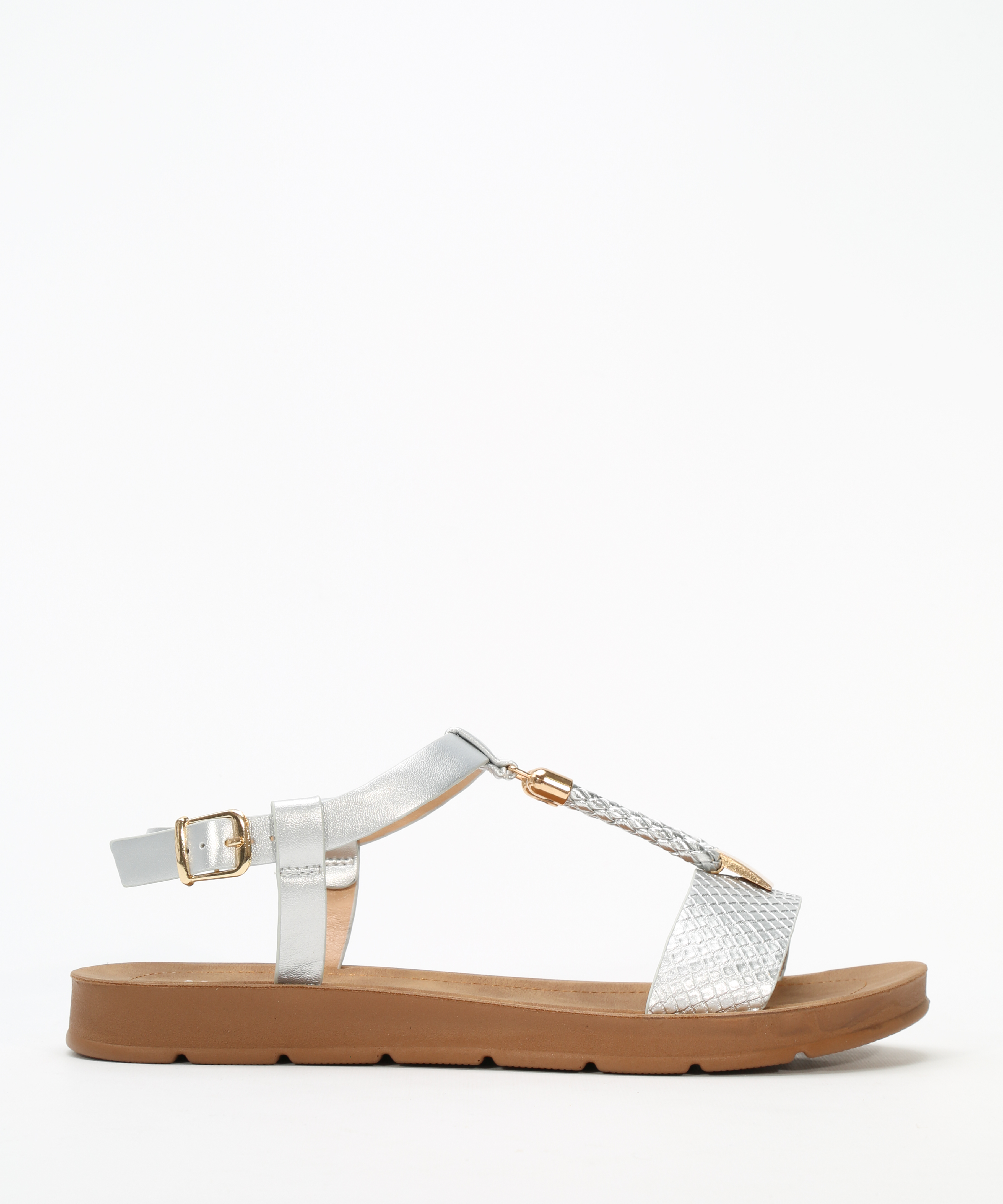 Sandalias planas adorno metálico image number null